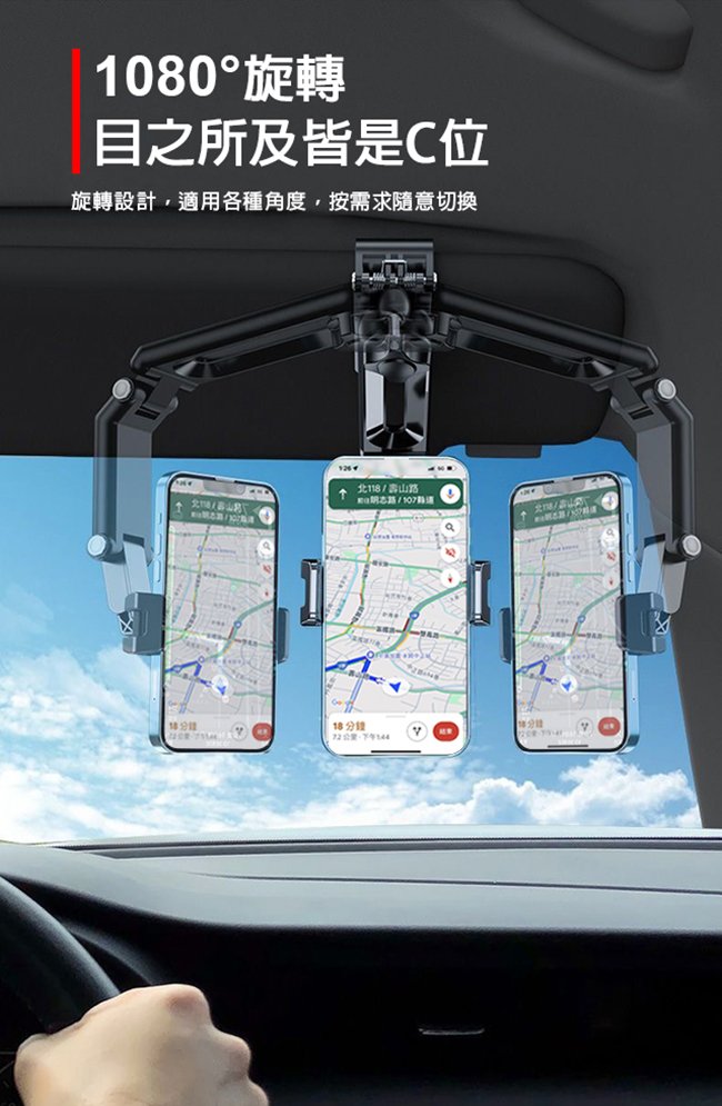 多功能遮陽板車用手機支架多功能遮陽板車用手機支架/導航支架