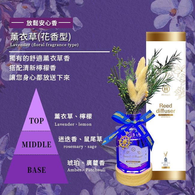 【Hilton 希爾頓】希臘風情永生花精油擴香燈組