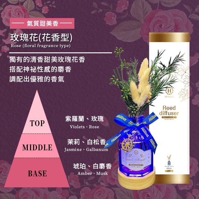 【Hilton 希爾頓】希臘風情永生花精油擴香燈組