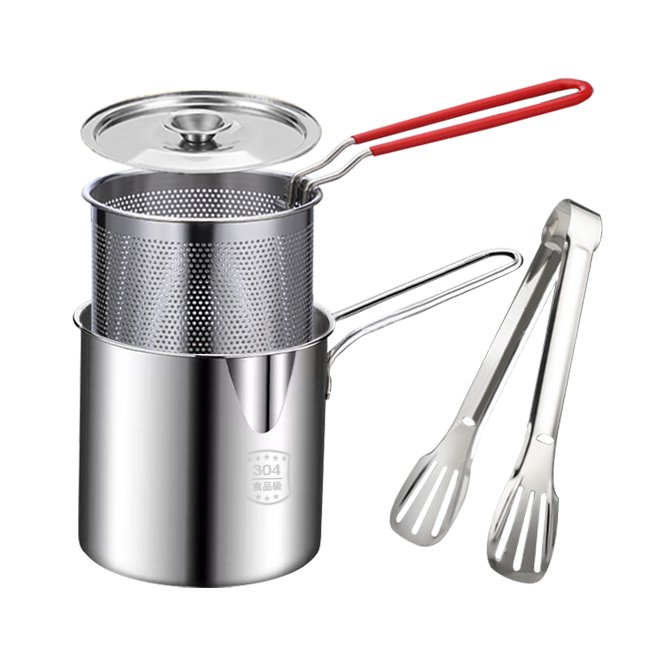 【ENNE】304不鏽鋼加高小巧油炸鍋-四件組