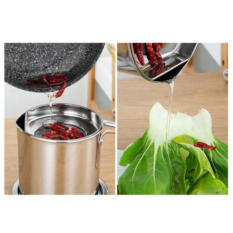 304不銹鋼豬油罐濾油壺大容量濾油渣豬油儲油罐家用廚具帶蓋油瓶