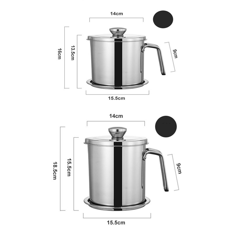 304不銹鋼豬油罐濾油壺大容量濾油渣豬油儲油罐家用廚具帶蓋油瓶